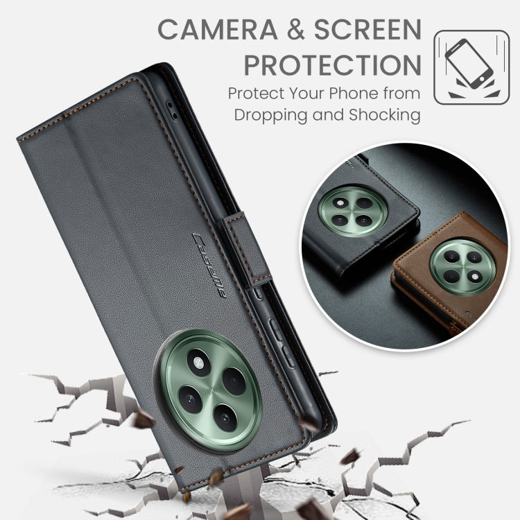 For OPPO Reno12 F /12 FS 5G CaseMe 023 Butterfly Buckle Litchi Texture RFID Anti-theft Leather Phone Case