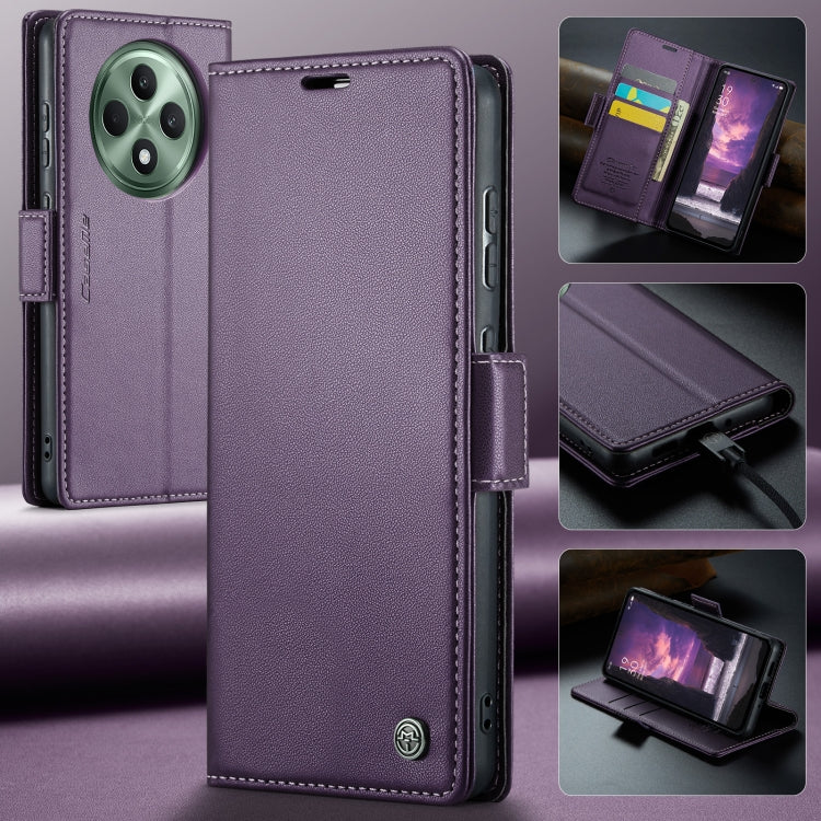 For OPPO Reno12 F /12 FS 5G CaseMe 023 Butterfly Buckle Litchi Texture RFID Anti-theft Leather Phone Case