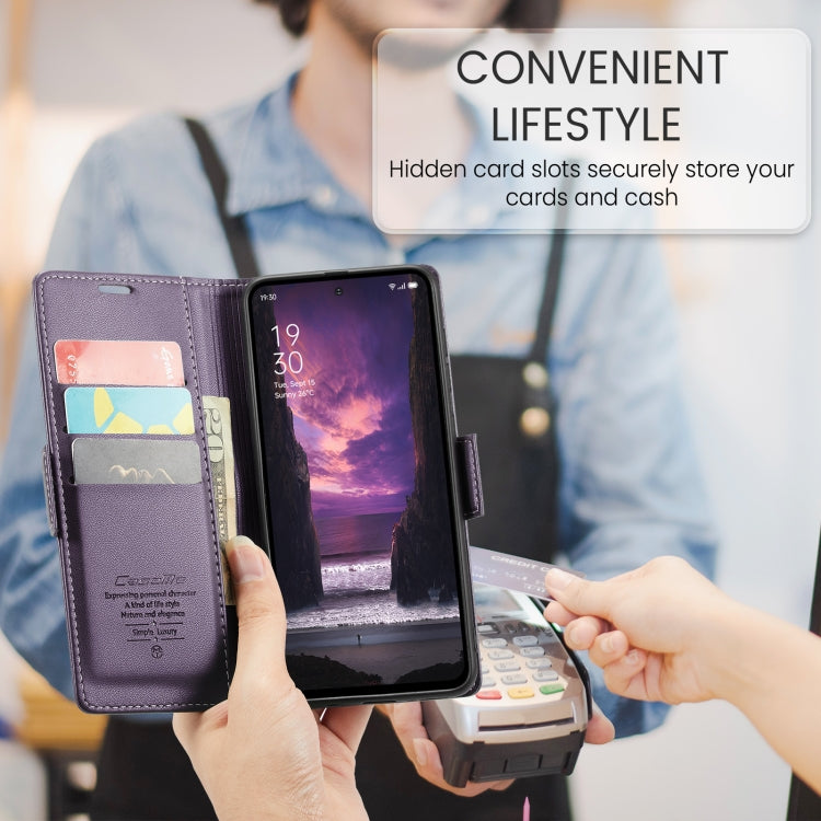 For OPPO Reno12 F /12 FS 5G CaseMe 023 Butterfly Buckle Litchi Texture RFID Anti-theft Leather Phone Case