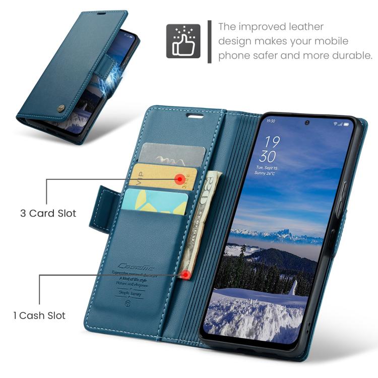 For OPPO Reno13 CaseMe 023 Butterfly Buckle Litchi Texture RFID Anti-theft Leather Phone Case