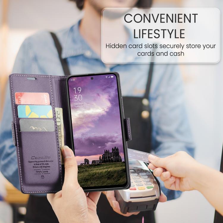 For OPPO Reno13 CaseMe 023 Butterfly Buckle Litchi Texture RFID Anti-theft Leather Phone Case