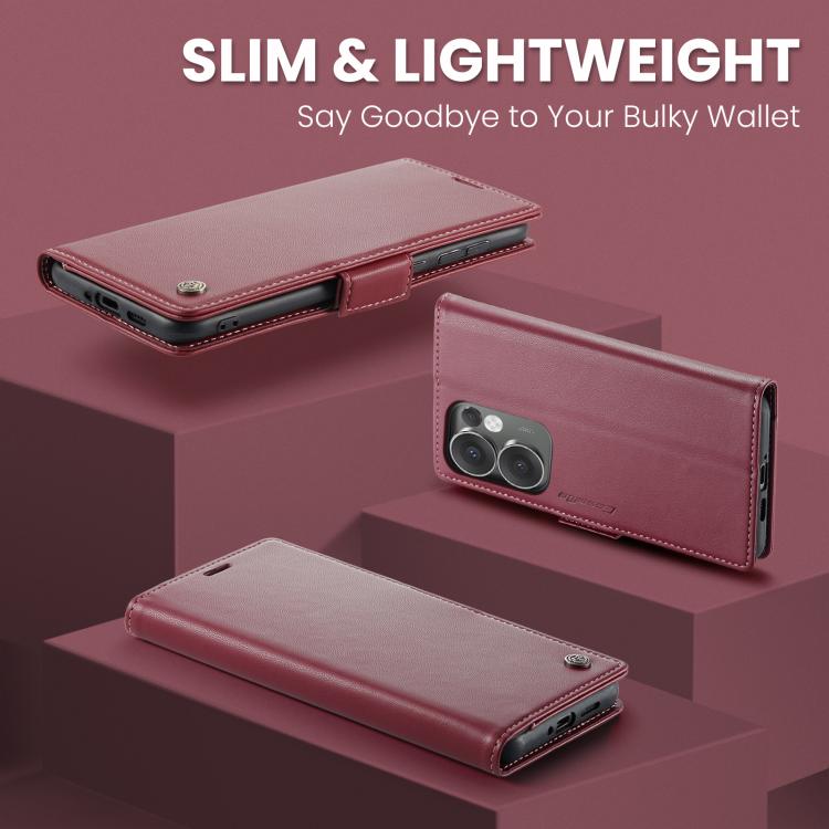 For OPPO Reno13 F 4G / 5G CaseMe 023 Butterfly Buckle Litchi Texture RFID Anti-theft Leather Phone Case