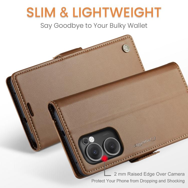 For OPPO Reno13 F 4G / 5G CaseMe 023 Butterfly Buckle Litchi Texture RFID Anti-theft Leather Phone Case
