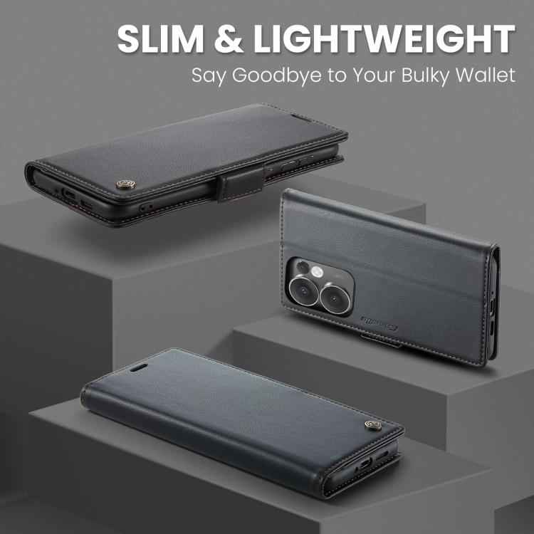 For OPPO Reno13 F 4G / 5G CaseMe 023 Butterfly Buckle Litchi Texture RFID Anti-theft Leather Phone Case