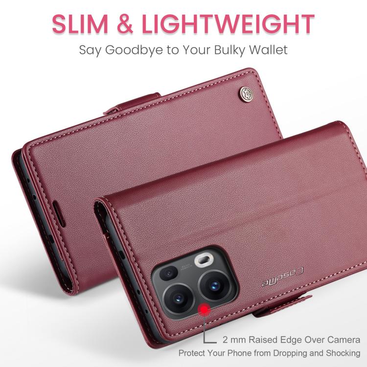 For OPPO Reno13 Pro Global CaseMe 023 Butterfly Buckle Litchi Texture RFID Anti-theft Leather Phone Case
