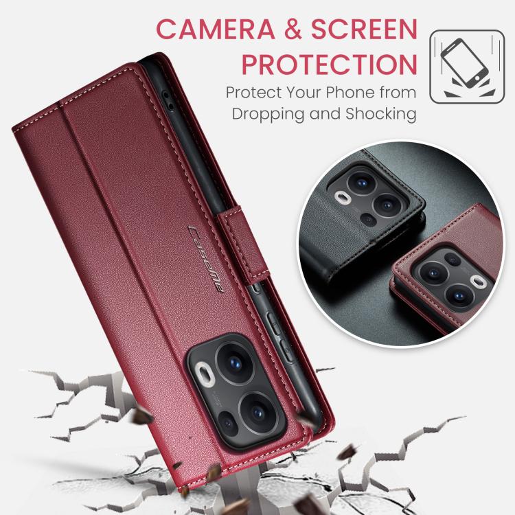 For OPPO Reno13 Pro Global CaseMe 023 Butterfly Buckle Litchi Texture RFID Anti-theft Leather Phone Case