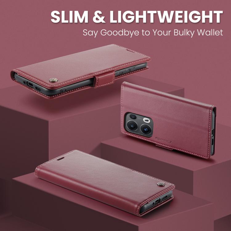 For OPPO Reno13 Pro Global CaseMe 023 Butterfly Buckle Litchi Texture RFID Anti-theft Leather Phone Case