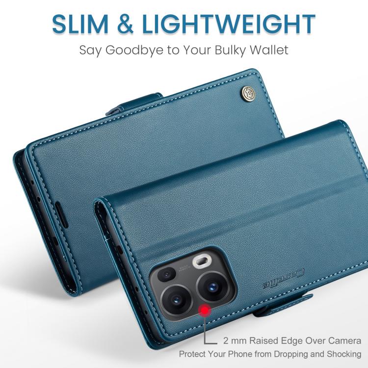 For OPPO Reno13 Pro Global CaseMe 023 Butterfly Buckle Litchi Texture RFID Anti-theft Leather Phone Case
