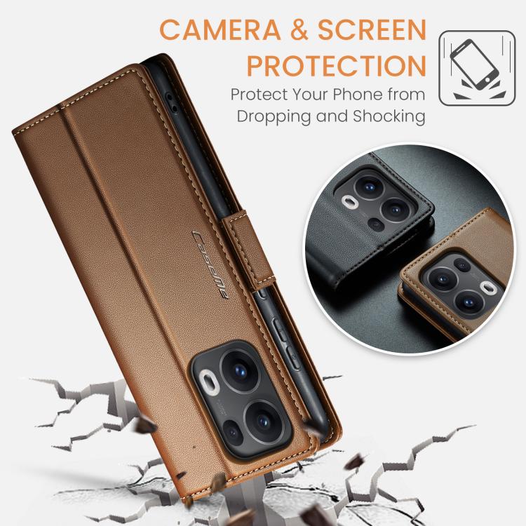 For OPPO Reno13 Pro Global CaseMe 023 Butterfly Buckle Litchi Texture RFID Anti-theft Leather Phone Case