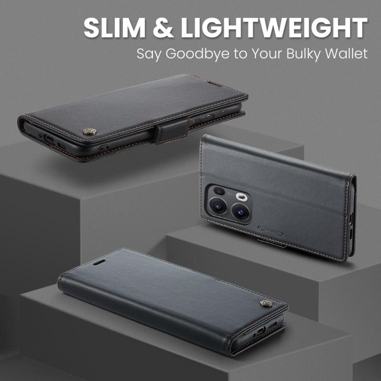 For OPPO Reno13 Pro Global CaseMe 023 Butterfly Buckle Litchi Texture RFID Anti-theft Leather Phone Case