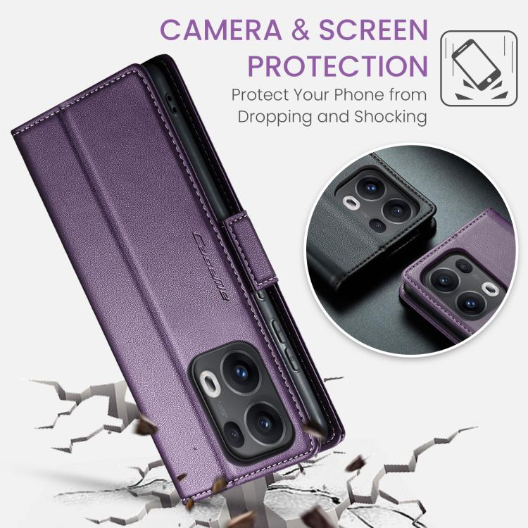 For OPPO Reno13 Pro Global CaseMe 023 Butterfly Buckle Litchi Texture RFID Anti-theft Leather Phone Case