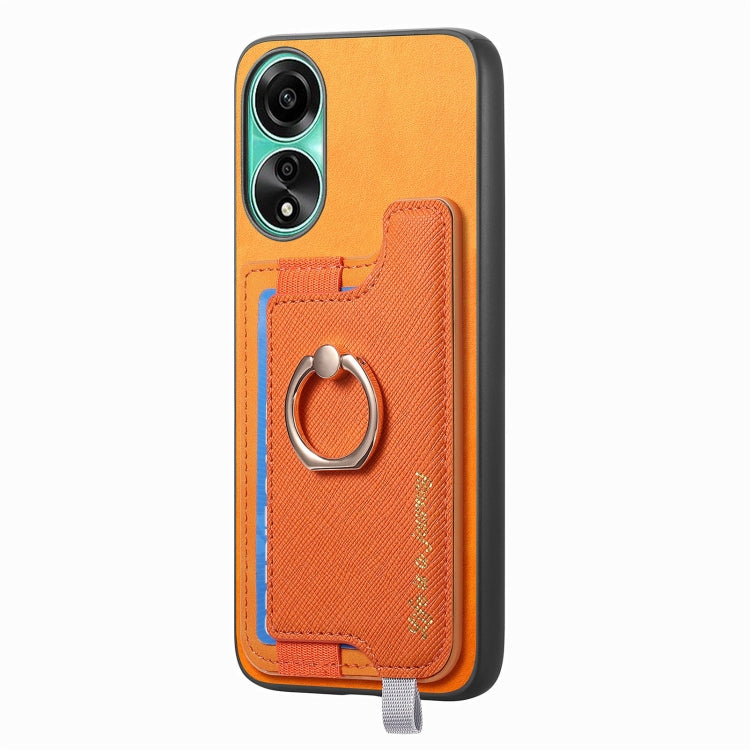 For OPPO A3 Pro Retro Magsafe Cross Leather Ring Holder Card Bag Phone Case