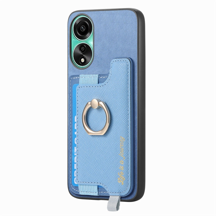 For OPPO A3 Pro Retro Magsafe Cross Leather Ring Holder Card Bag Phone Case