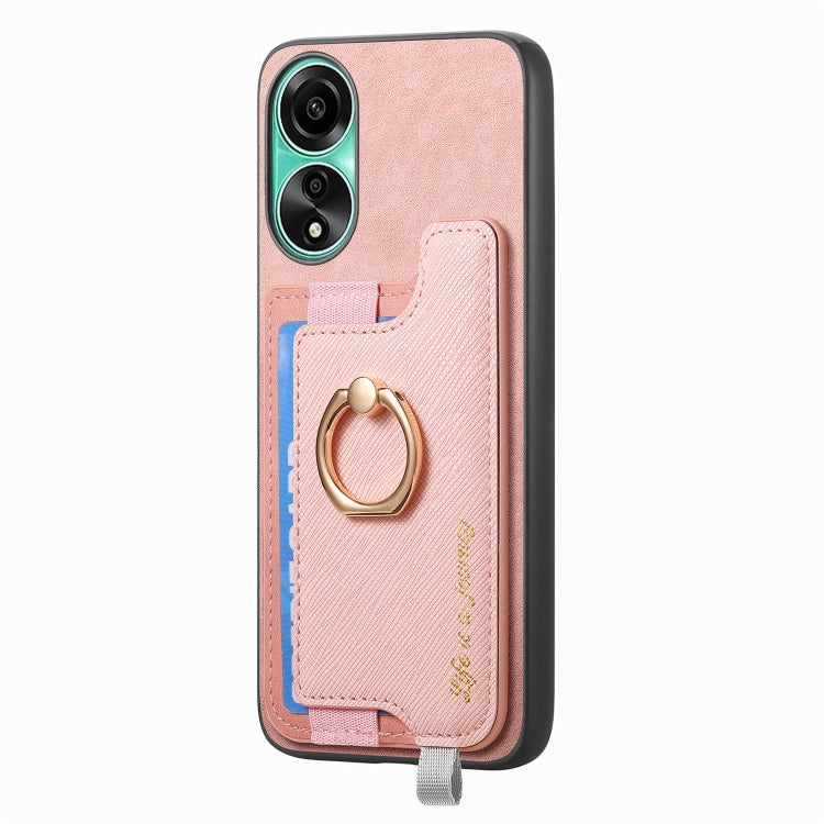 For OPPO Reno10 Pro+ 5G Retro Magsafe Cross Leather Ring Holder Card Bag Phone Case