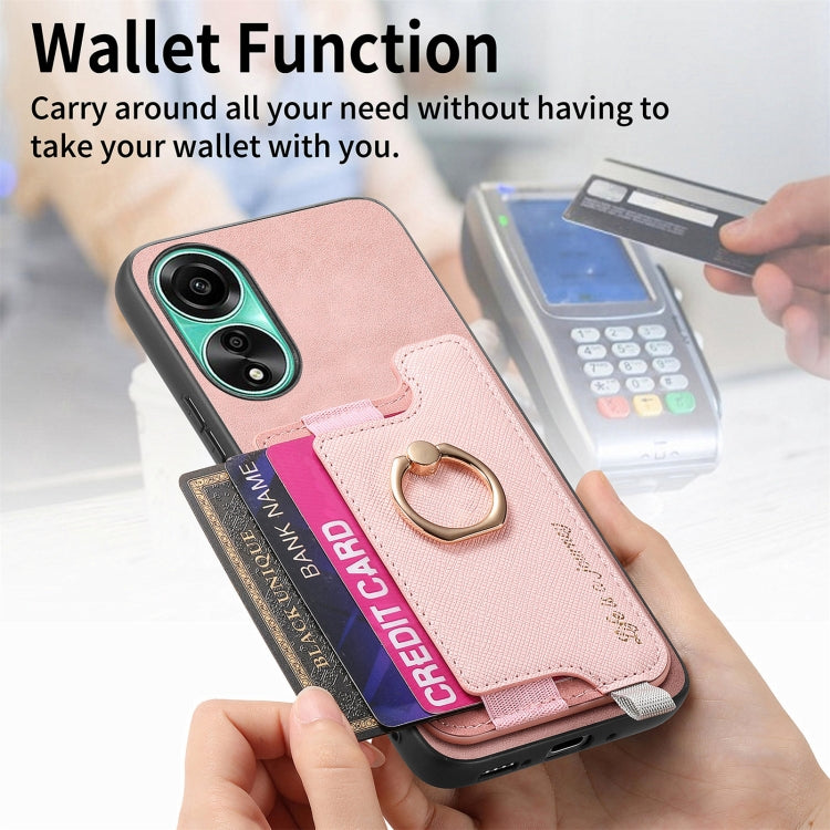 For OPPO Reno10 Pro+ 5G Retro Magsafe Cross Leather Ring Holder Card Bag Phone Case