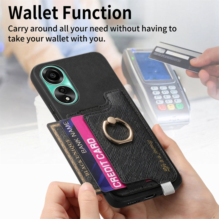 For OPPO Reno10 Pro+ 5G Retro Magsafe Cross Leather Ring Holder Card Bag Phone Case