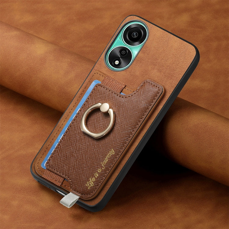 For OPPO Reno8 T / A1 Pro Retro Magsafe Cross Leather Ring Holder Card Bag Phone Case