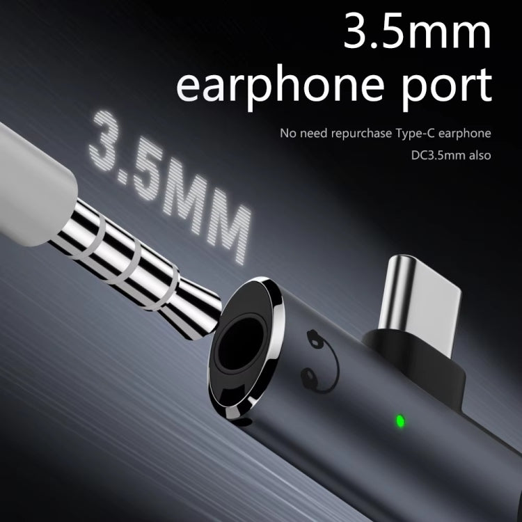 DAC Decoding Type-C to 3.5mm Headphone Plug+PD 100W Charger Conversion Adapter