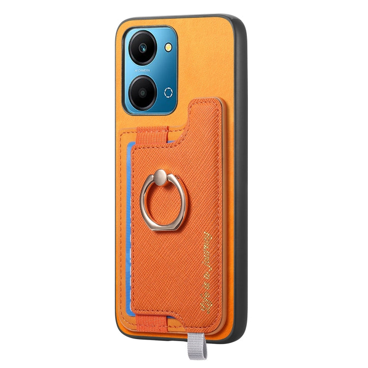 For Honor 90 Retro Magsafe Cross Leather Ring Holder Card Bag Phone Case