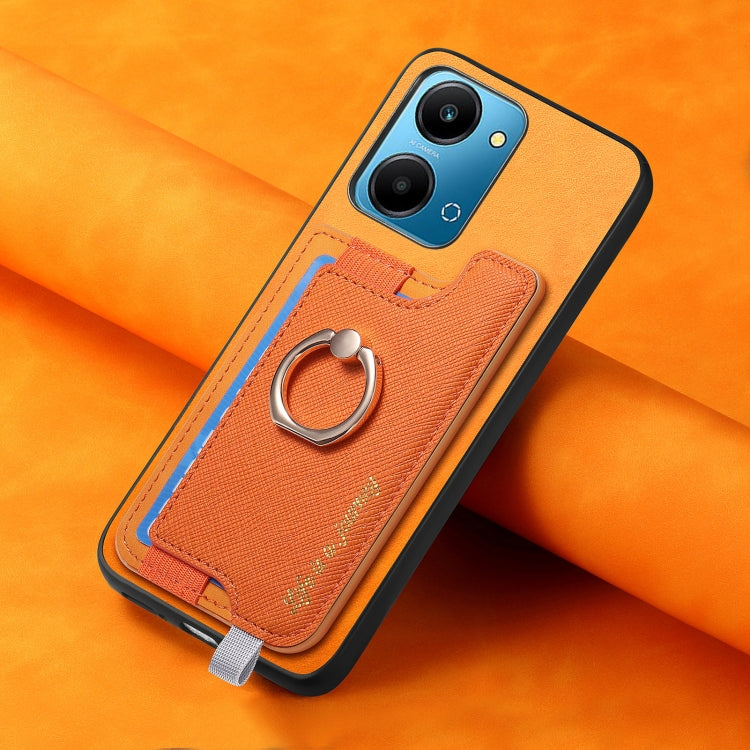 For Honor 90 Retro Magsafe Cross Leather Ring Holder Card Bag Phone Case