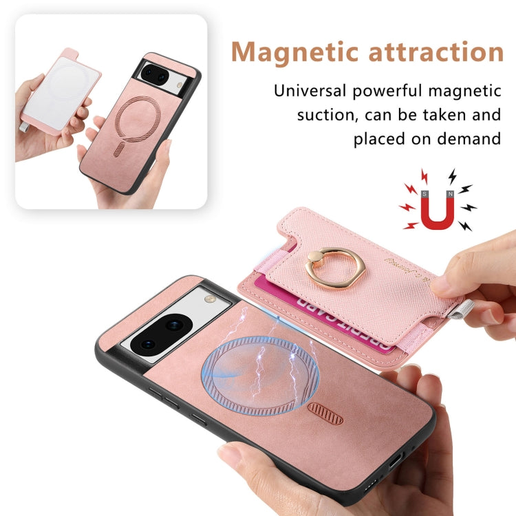 For Google Pixel 8a Retro Magsafe Magnetic PU Back Cover Phone Case