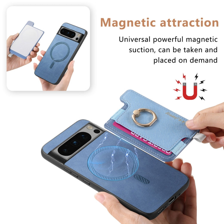 For Google Pixel 8 Pro Retro Magsafe Magnetic PU Back Cover Phone Case