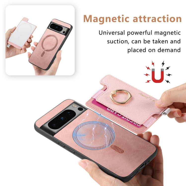 For Google Pixel 8 Pro Retro Magsafe Magnetic PU Back Cover Phone Case