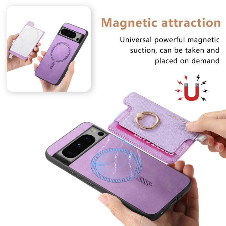 For Google Pixel 8 Pro Retro Magsafe Magnetic PU Back Cover Phone Case