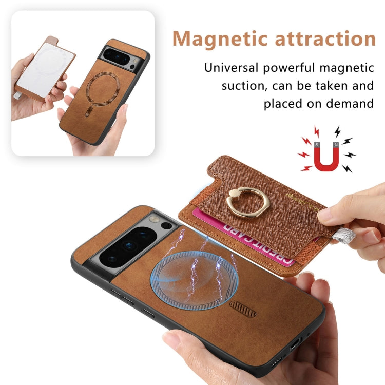 For Google Pixel 8 Pro Retro Magsafe Magnetic PU Back Cover Phone Case