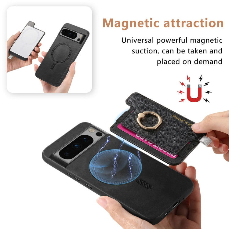 For Google Pixel 8 Pro Retro Magsafe Magnetic PU Back Cover Phone Case