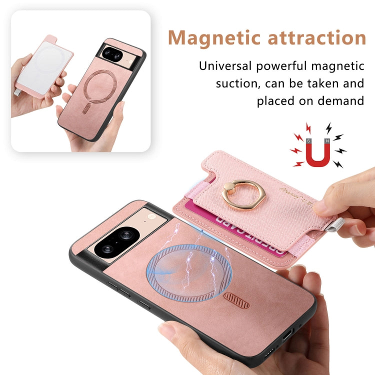 For Google Pixel 8 Retro Magsafe Magnetic PU Back Cover Phone Case