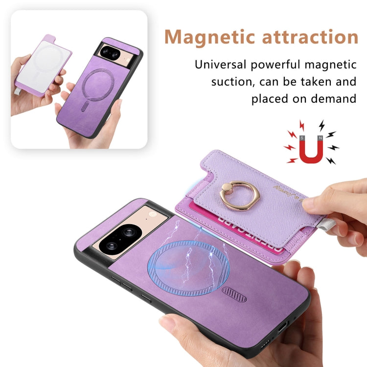 For Google Pixel 8 Retro Magsafe Magnetic PU Back Cover Phone Case