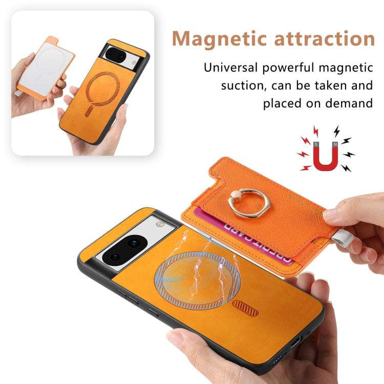 For Google Pixel 7a Retro Magsafe Magnetic PU Back Cover Phone Case