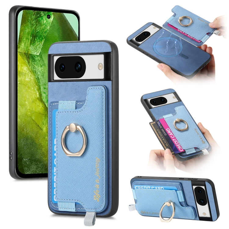 For Google Pixel 7a Retro Magsafe Magnetic PU Back Cover Phone Case