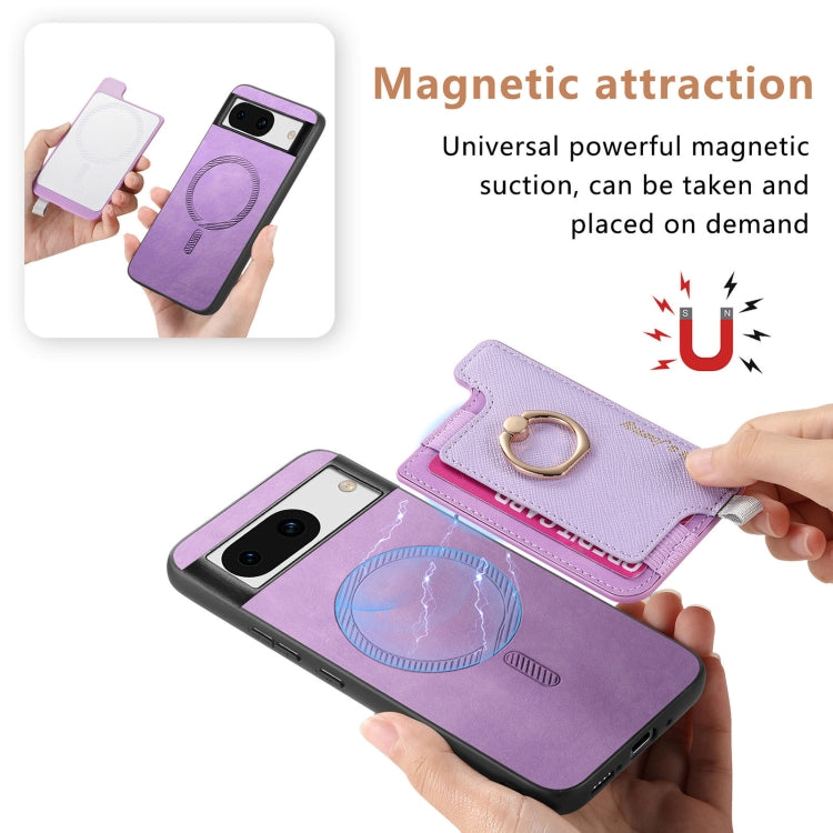For Google Pixel 7a Retro Magsafe Magnetic PU Back Cover Phone Case