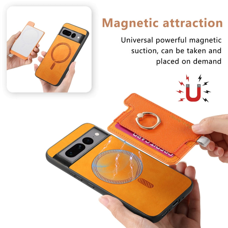 For Google Pixel 7 Pro Retro Magsafe Magnetic PU Back Cover Phone Case