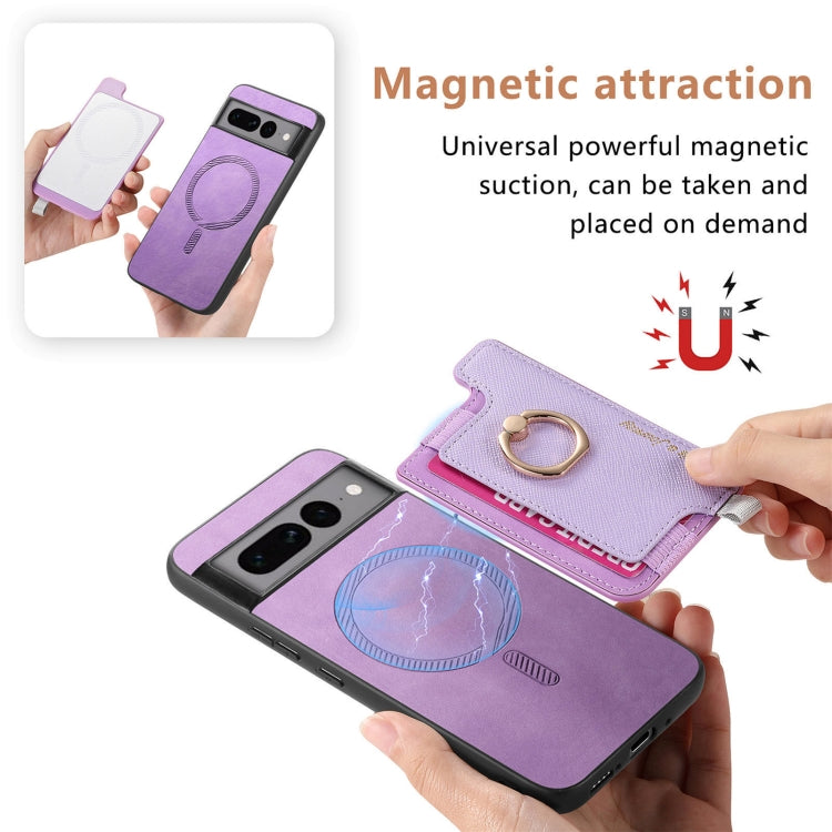 For Google Pixel 7 Pro Retro Magsafe Magnetic PU Back Cover Phone Case