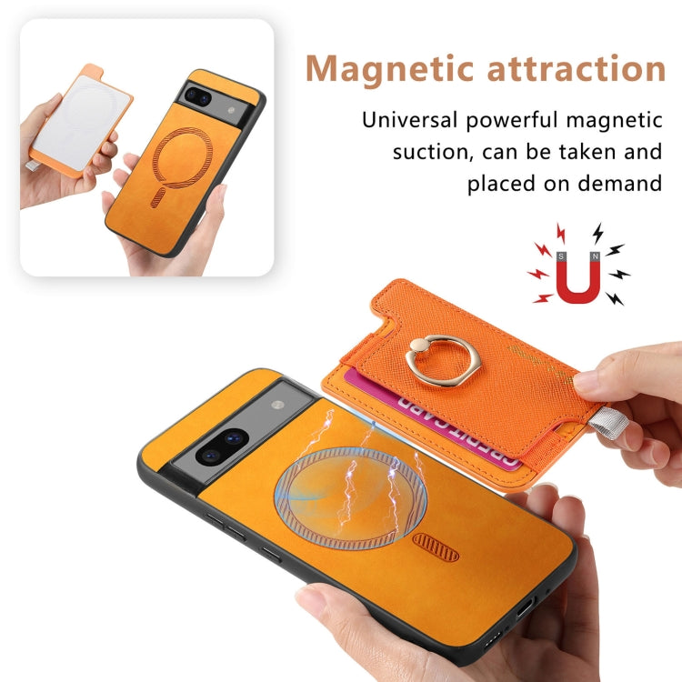For Google Pixel 7 Retro Magsafe Magnetic PU Back Cover Phone Case