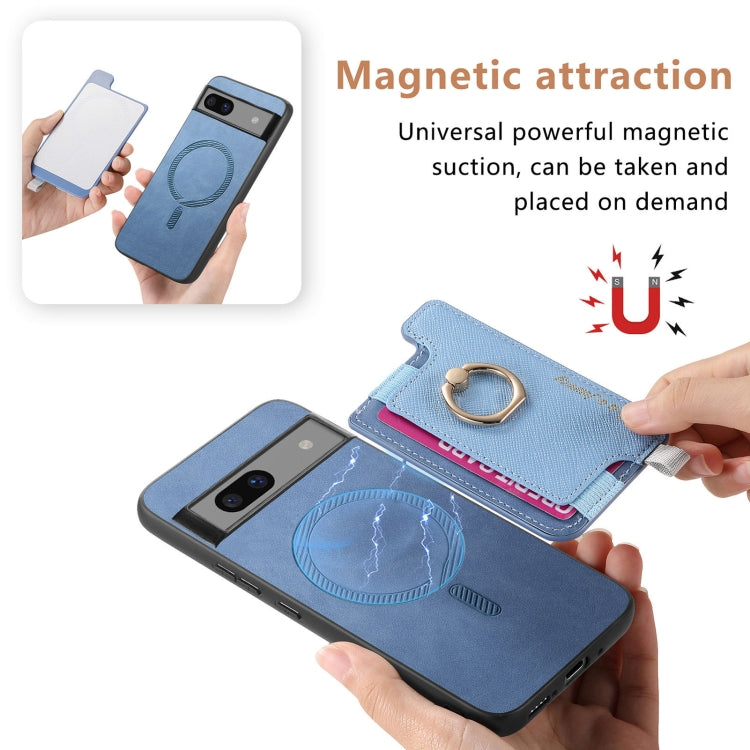 For Google Pixel 7 Retro Magsafe Magnetic PU Back Cover Phone Case
