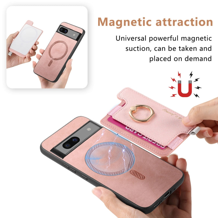 For Google Pixel 7 Retro Magsafe Magnetic PU Back Cover Phone Case