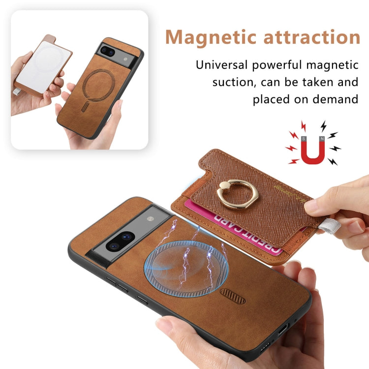 For Google Pixel 7 Retro Magsafe Magnetic PU Back Cover Phone Case