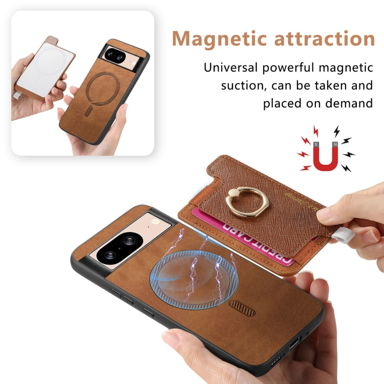 For Google Pixel 9 / 9 Pro Retro Magsafe Magnetic PU Back Cover Phone Case