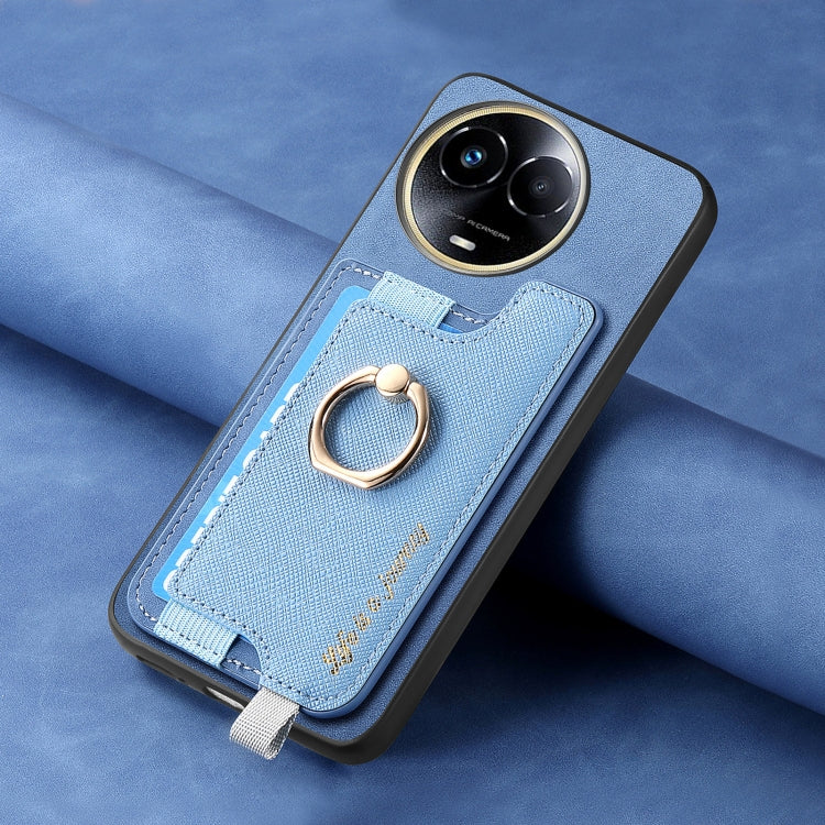 For Realme GT Neo5 SE 5G Retro Magsafe Cross Leather Ring Holder Card Bag Phone Case