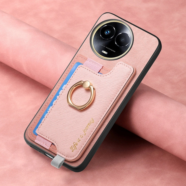 For Realme GT Neo5 SE 5G Retro Magsafe Cross Leather Ring Holder Card Bag Phone Case