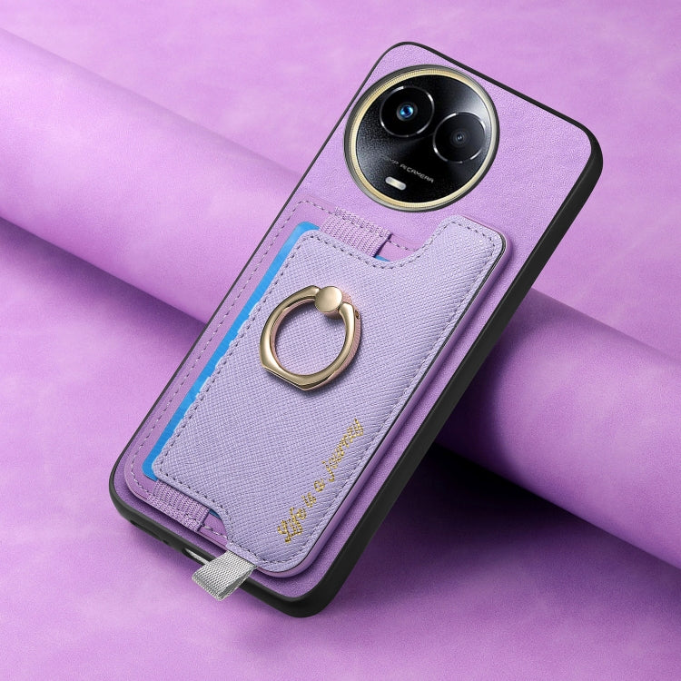 For Realme GT Neo5 SE 5G Retro Magsafe Cross Leather Ring Holder Card Bag Phone Case