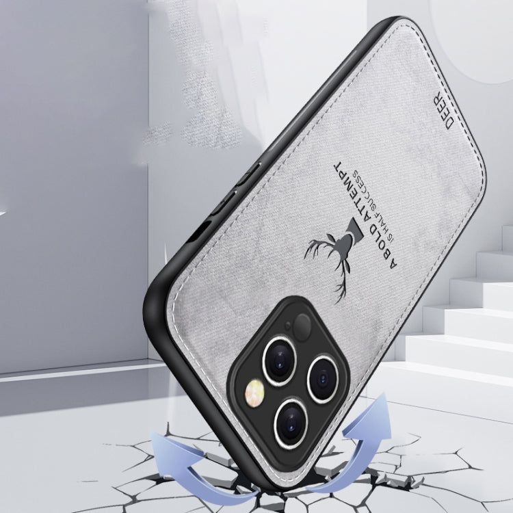 For iPhone 16 Pro Deer Head Cloth Skin All-inclusive Phone Case