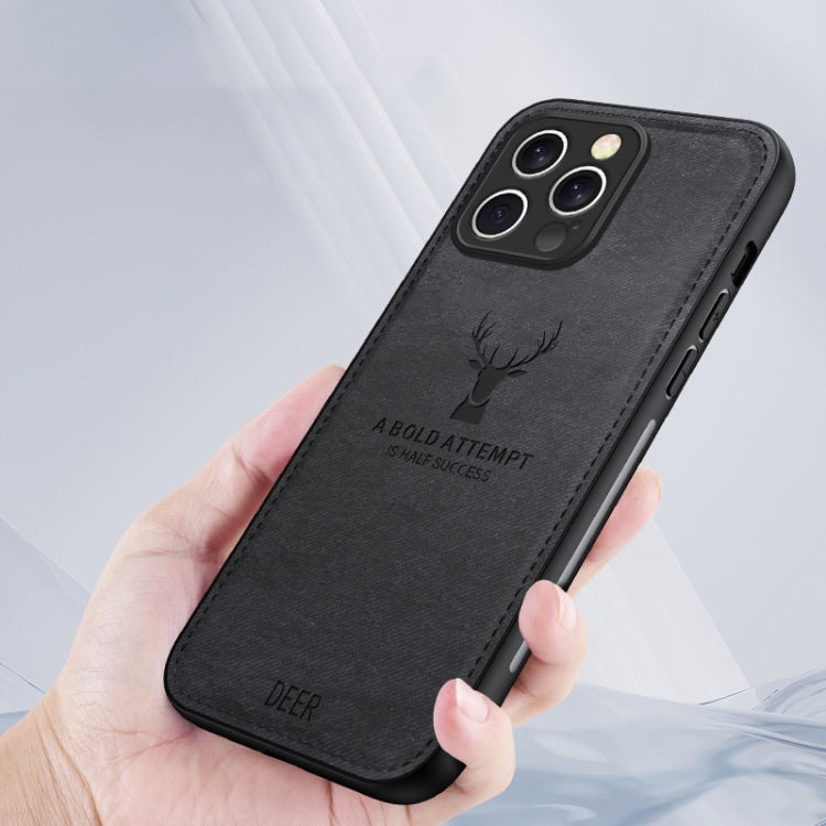 For iPhone 16 Pro Deer Head Cloth Skin All-inclusive Phone Case