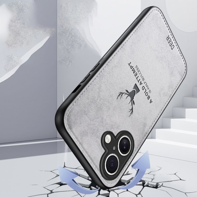 For iPhone 16 Plus Deer Head Cloth Skin All-inclusive Phone Case