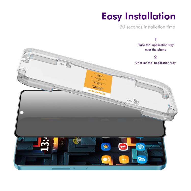 For Honor X60 ENKAY Easy Install Anti-peeping Privacy Tempered Glass Film