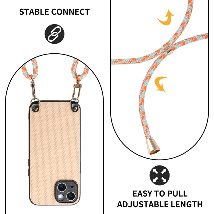 For iPhone 11 Pro Carbon Fiber Texture Leather Back Phone Case with Crossbody Strap
